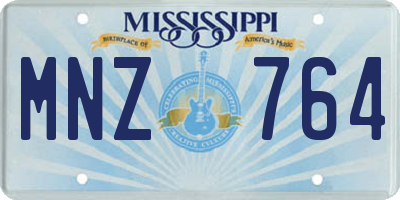 MS license plate MNZ764