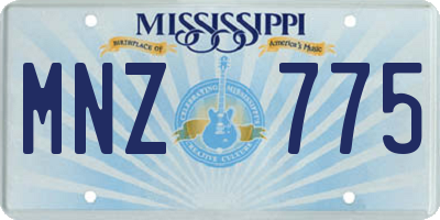 MS license plate MNZ775
