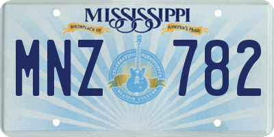 MS license plate MNZ782