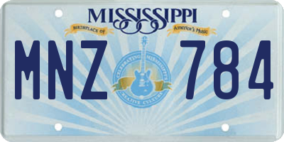 MS license plate MNZ784