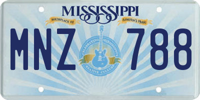 MS license plate MNZ788