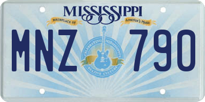 MS license plate MNZ790