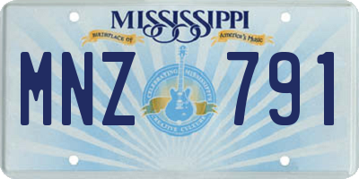 MS license plate MNZ791