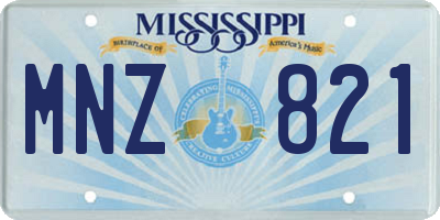 MS license plate MNZ821