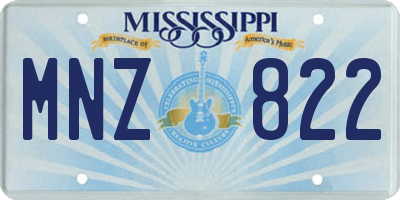 MS license plate MNZ822