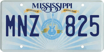 MS license plate MNZ825