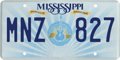MS license plate MNZ827