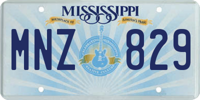 MS license plate MNZ829