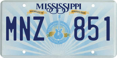 MS license plate MNZ851