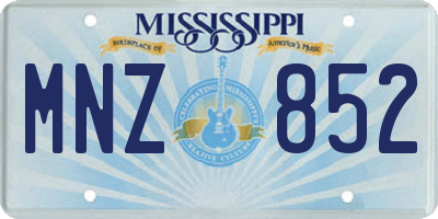MS license plate MNZ852