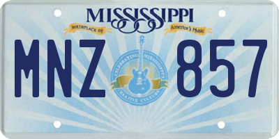 MS license plate MNZ857