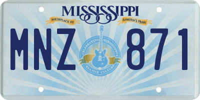 MS license plate MNZ871