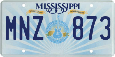 MS license plate MNZ873