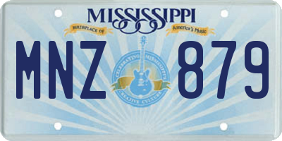 MS license plate MNZ879