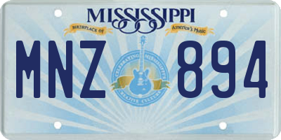 MS license plate MNZ894