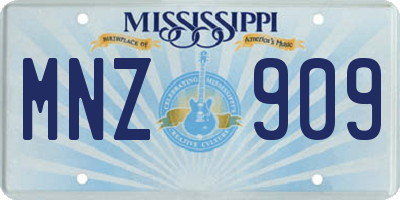 MS license plate MNZ909