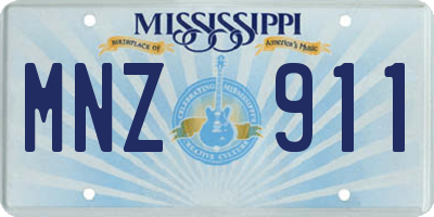 MS license plate MNZ911