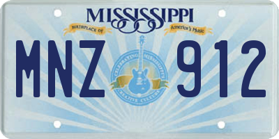 MS license plate MNZ912