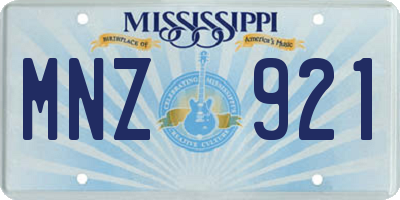 MS license plate MNZ921