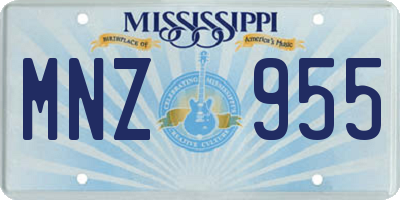 MS license plate MNZ955