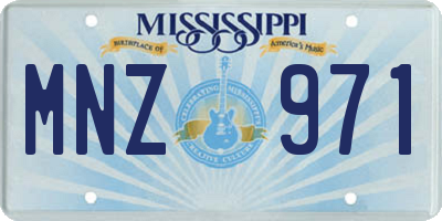 MS license plate MNZ971