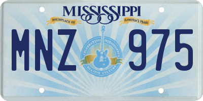 MS license plate MNZ975