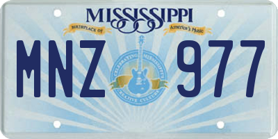 MS license plate MNZ977