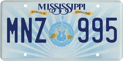 MS license plate MNZ995
