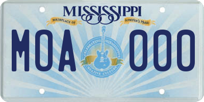 MS license plate MOA000