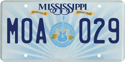 MS license plate MOA029