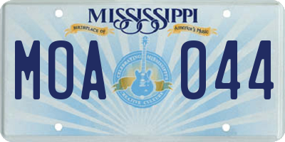 MS license plate MOA044