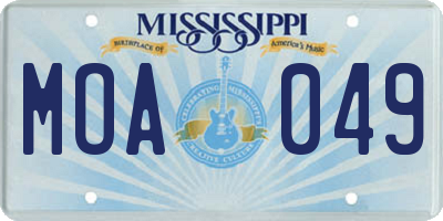 MS license plate MOA049