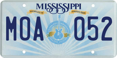 MS license plate MOA052
