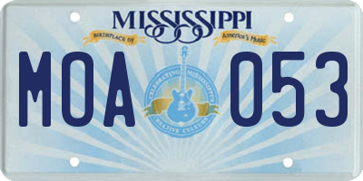 MS license plate MOA053