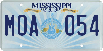 MS license plate MOA054