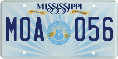 MS license plate MOA056