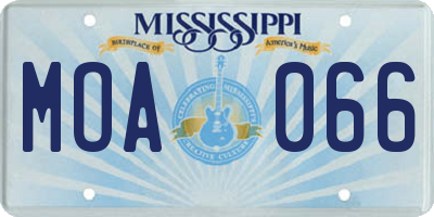 MS license plate MOA066
