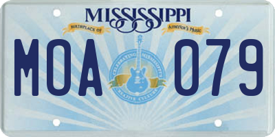 MS license plate MOA079