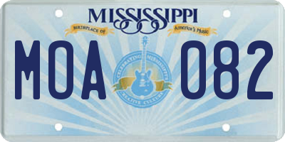 MS license plate MOA082
