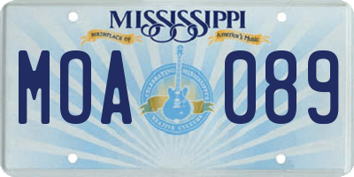 MS license plate MOA089
