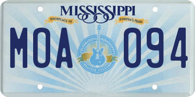MS license plate MOA094