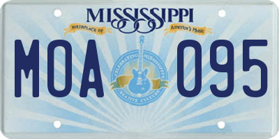 MS license plate MOA095
