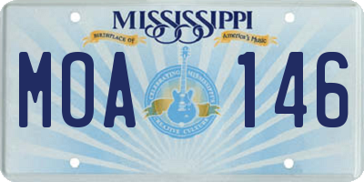 MS license plate MOA146