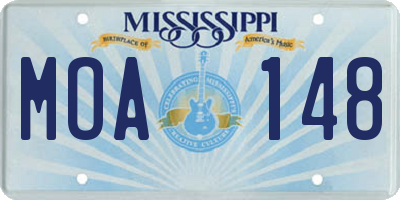 MS license plate MOA148