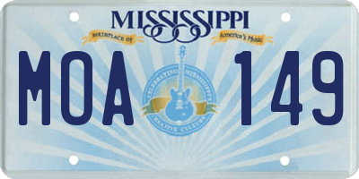 MS license plate MOA149