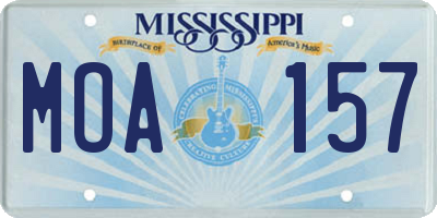 MS license plate MOA157