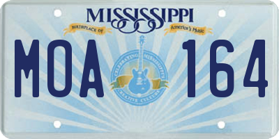 MS license plate MOA164
