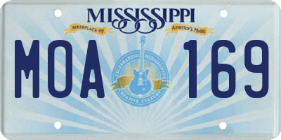 MS license plate MOA169