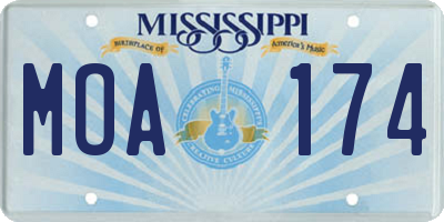 MS license plate MOA174
