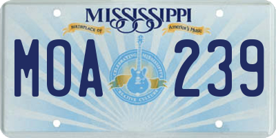 MS license plate MOA239